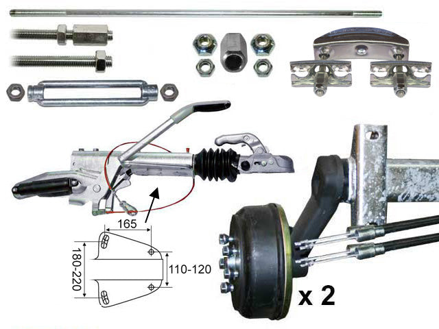 Axle kit Knott Bogie 2700 Kg 1000/1500 5x112