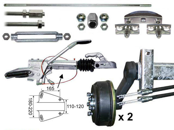 Axle kit Knott Bogie 2700 Kg 1500/2000 5x112