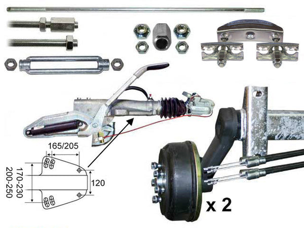 Axle kit Knott Bogie 3000 Kg 1800/2250 5x112