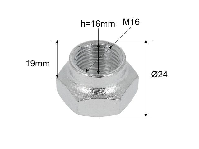 Castle nut M16x1.5 ALKO