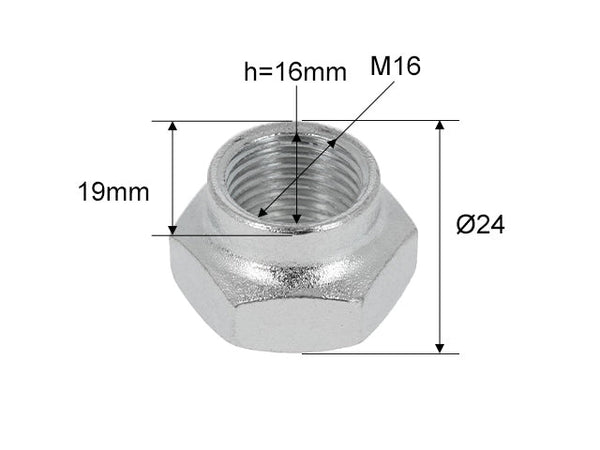 Castle nut M16x1.5 ALKO