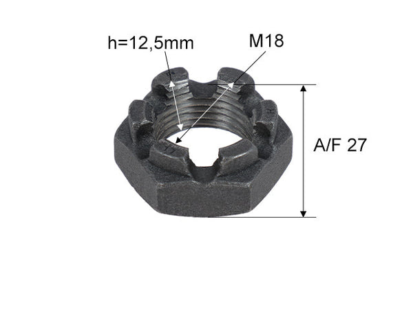 Castle nut M18x1.5