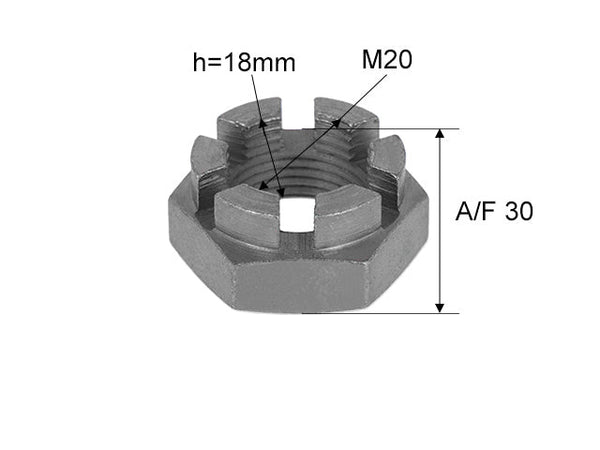 Castle nut M20x1.5