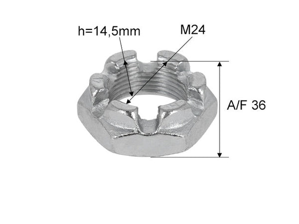 Castle nut M24x1.5