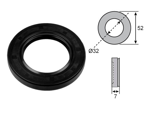Wheel bearing seal 32x52x7