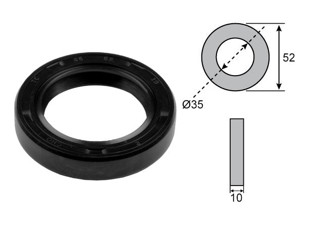 Wheel bearing seal 35x52x10