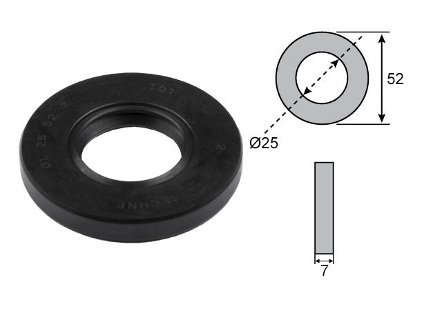 Wheel bearing seal 25x52x7 Peitz