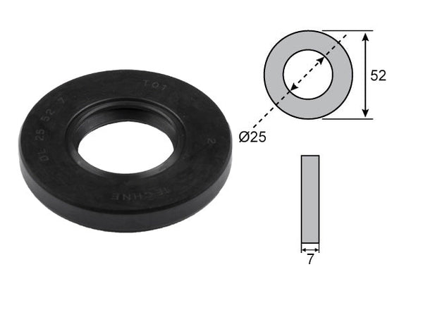 Wheel bearing seal 25x52x7 Peitz