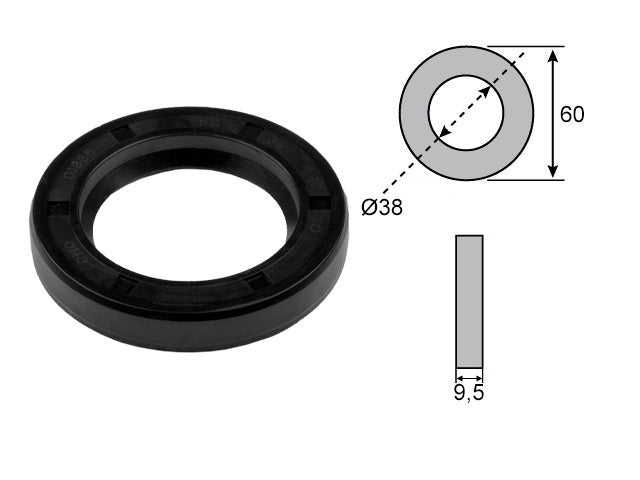Wheel bearing seal 38x60x10