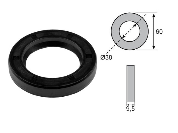 Wheel bearing seal 38x60x10