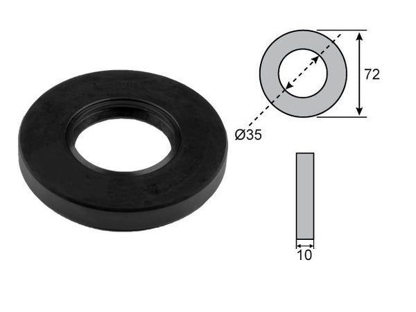 Wheel bearing seal 35x72x10