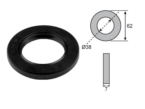 Wheel bearing seal 38x62x7 Knott