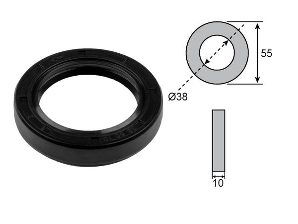 Wheel bearing seal 38x55x10