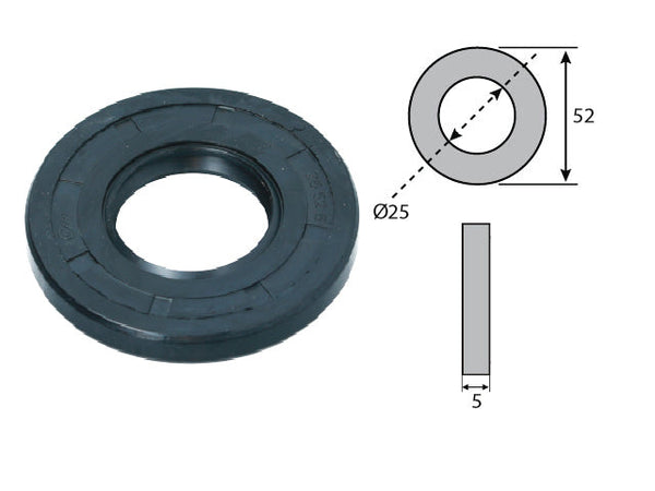 Wheel bearing seal 25x52x5