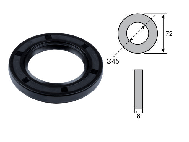 Wheel bearing seal 45x72x8