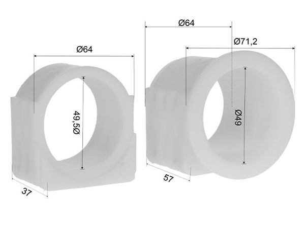 Overrun device bush kit ALKO 131/161/251 from 1993