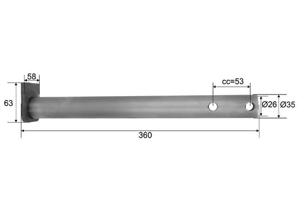 Drawbar ALKO 60S/2 90S/3 Ø35 ETI 811062