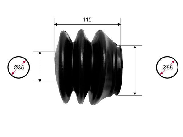 Rubber bellows ALKO AKS 2000/2004/3004