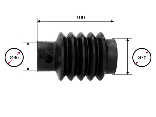 Rubber bellows Peitz PAV/SR 0.7-2.7 X/MX