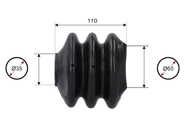 Rubber bellows Westfalia WAE 1202