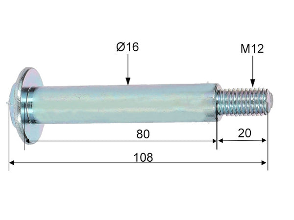 Bearing bolt M12 for handbrake lever AL-KO
