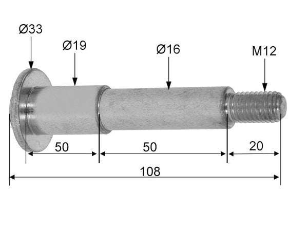 Bearing bolt M12 for handbrake lever AL-KO