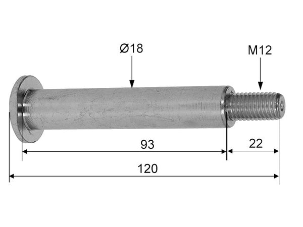 Bearing bolt M12 for handbrake lever Knott 7.5/13/17/20 version KH/HF