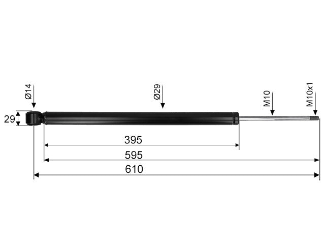 Overrun damper ALKO 2.8 VB CC dimension 610 mm
