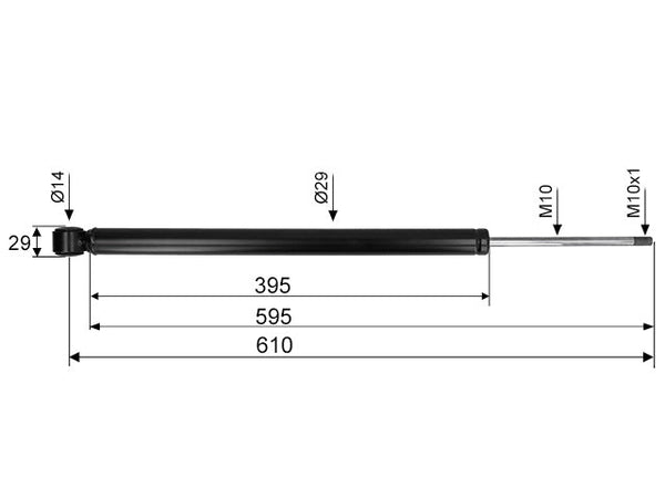Overrun damper ALKO 2.8 VB CC dimension 610 mm