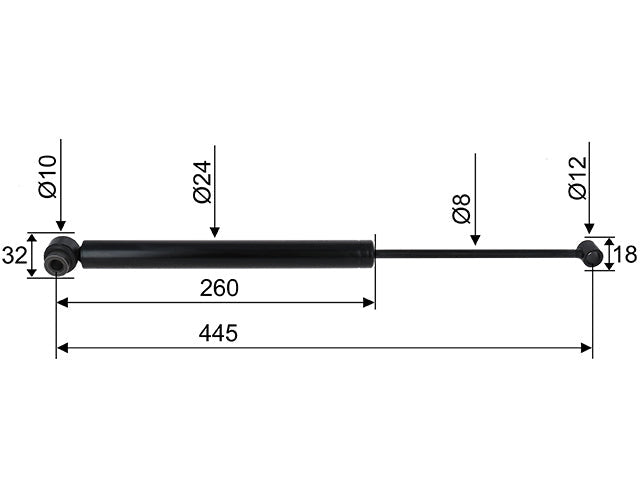 Overrun damper ALKO 60S CC dimension 445 mm