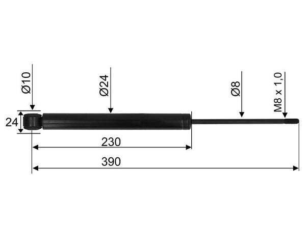 Overrun damper ALKO 120SR/SR1 A CC dimension 390 mm