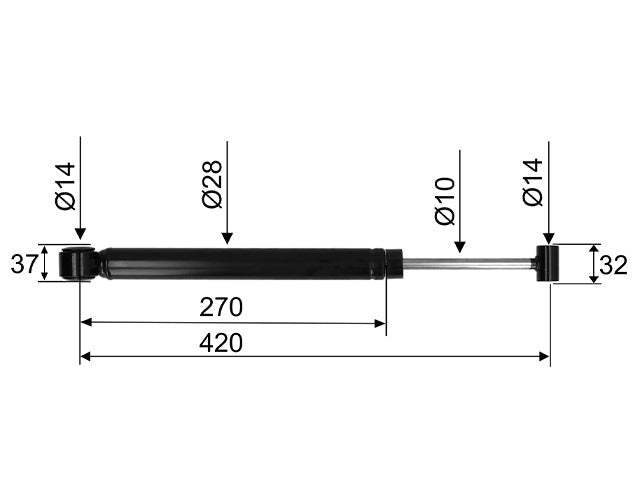 Overrun damper ALKO 2.8VB/351VB CC dimension 420 mm