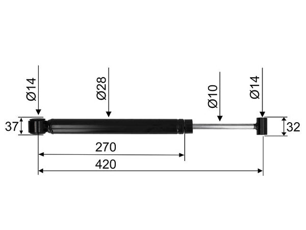 Overrun damper ALKO 2.8VB/351VB CC dimension 420 mm