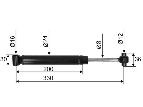 Overrun damper ALKO 131R up to 1992 CC dimension 330 mm