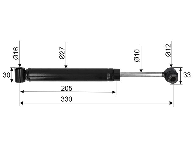Overrun damper ALKO 251R/251S up to 1993 CC dimension 330 mm