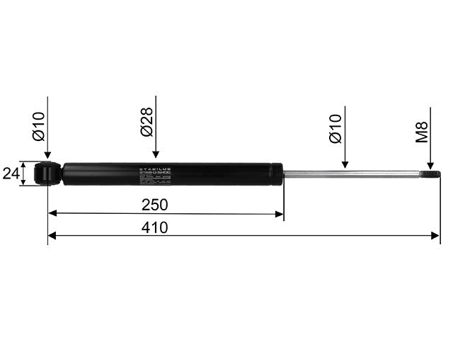 Overrun damper ALKO 200S/SR A CC dimension 410 mm