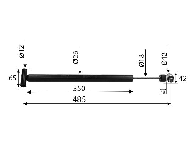 Overrun damper ALKO 161S CC dimension 485 mm