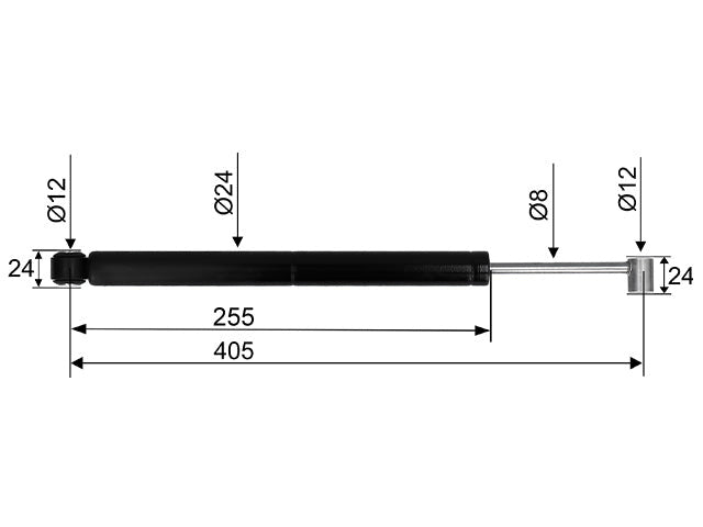 Overrun damper BPW ZAF 1.0-3 CC dimension 405 mm
