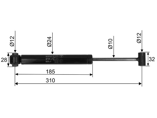 Overrun damper BPW ZAF 1.0-1 CC dimension 310 mm