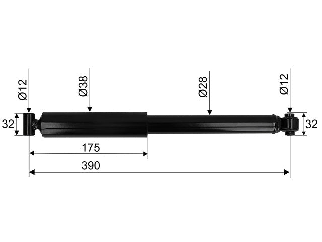 Overrun damper BPW/Peitz/Grümer AK 3509 before 1998 CC dimension 390 mm