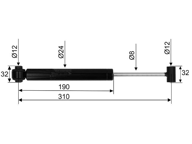 Overrun damper BPW ZAF 1.5-2/1.6-3 CC dimension 310 mm