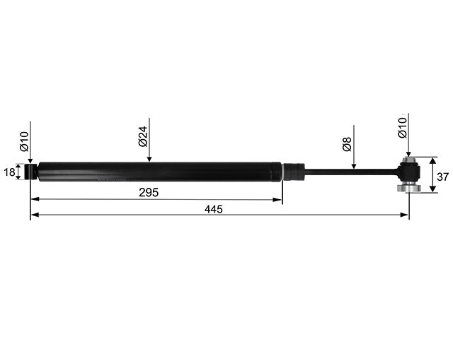 Overrun damper GSM R2/L CC dimension 445 mm