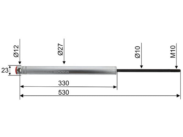 Overrun damper Knott KF/KR/KRV 7.5 CC dimension 530 mm