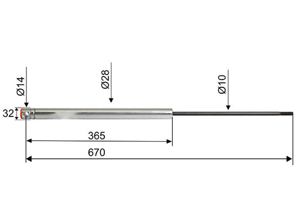 Overrun damper Knott KF/KR30 CC dimension 670 mm