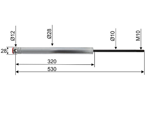 Overrun damper Avonride/Knott KF25A/KFG27/KV20HV-C/KFL20-B CC dimension 530 mm