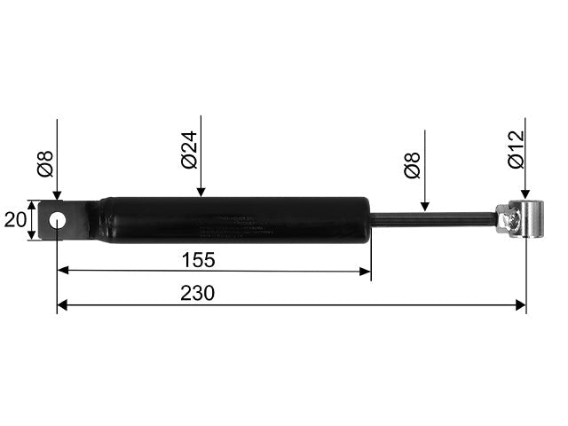 Overrun damper Peitz PAV/SR 2.7 CC dimension 230 mm