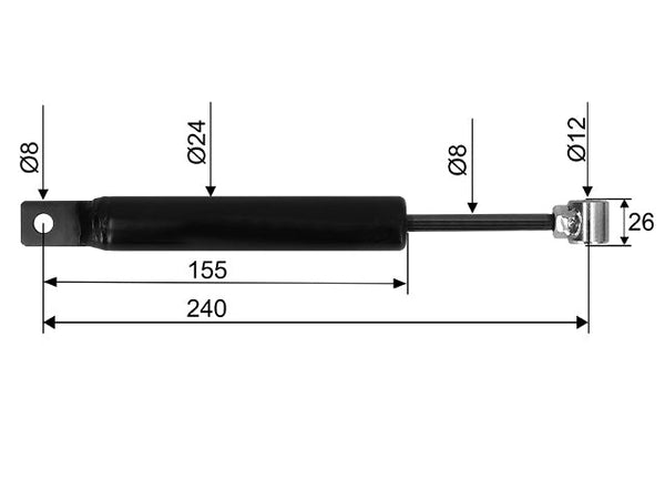 Overrun damper Peitz PAV/SR 2.0 CC dimension 240 mm