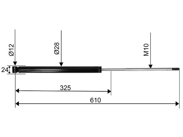 Overrun damper Schlegl SFV 14 CC dimension 610 mm