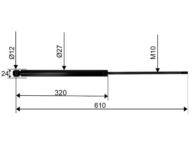 Overrun damper Schlegl SFV 20 CC dimension 610 mm