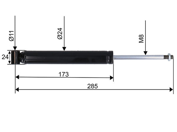 Overrun damper Westfalia WAE 1202 earlier version CC dimension 285 mm